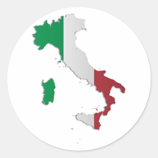 Italienische Flagge Runder Aufkleber (Vorderseite)
