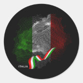 Italienische Flagge Runder Aufkleber (Vorderseite)