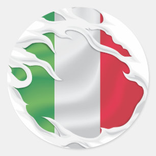 Italienische Flagge Runder Aufkleber