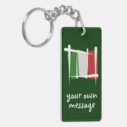 Italienische Flagge Schlüsselanhänger (Vorderseite links)
