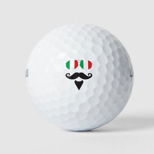 Italienische Flagge Sonnenbrille Mustache Golfball (Vorderseite)