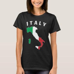 Italienische Flagge Souvenir Italienische Karte Vi T-Shirt