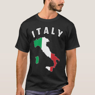 Italienische Flagge Souvenir Italienische Karte Vi T-Shirt
