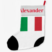 Italienische Flagge Sportsocken Design mit Namen Großer Weihnachtsstrumpf (Rückseite)