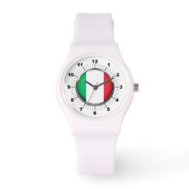 Italienische Flagge Sporty White Silicon Watch Armbanduhr