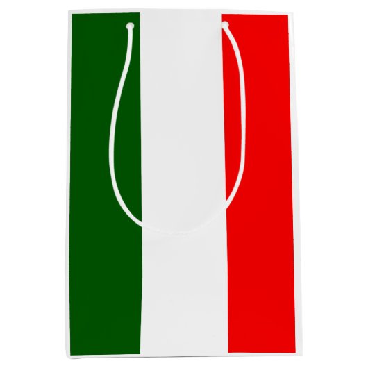 Italienische Flagge Streifen Design Geschenktasche Mittlere Geschenktüte (Vorderseite)
