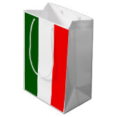 Italienische Flagge Streifen Design Geschenktasche Mittlere Geschenktüte (Rückseite Schrägansicht)