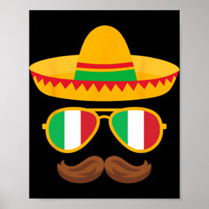 Italienische Flagge Sungles Italienischer Cinco De Poster