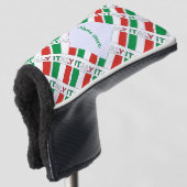 Italienische Flagge Tränengrün Personalisiert Golf Headcover (3/4 Vorderseite)