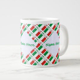 Italienische Flagge Tränengrün Personalisiert Jumbo-Tasse