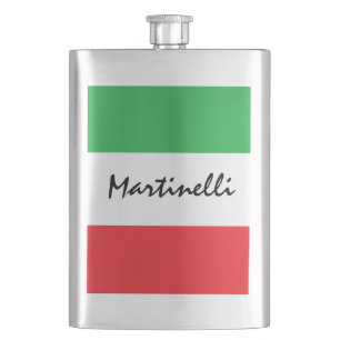 Italienische Flagge Tricolore Personalisiert Name Flachmann