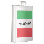 Italienische Flagge Tricolore Personalisierter Nam Flachmann (Rechts)