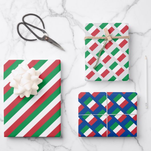 Italienische Flagge Tricolore-Sitte Geschenkpapier Set (Vorderseite)