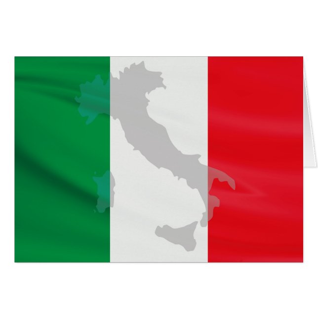 Italienische Flagge und Italien (Vorderseite (Horizontal))