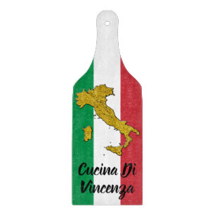 Italienische Flagge und Karte Schneidebrett