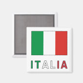 Italienische Flagge und Wort Magnet (Vorderseite/Rückseite)