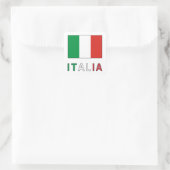 Italienische Flagge und Wort Quadratischer Aufkleber (Tasche)