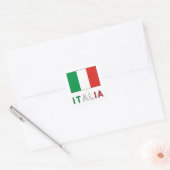 Italienische Flagge und Wort Quadratischer Aufkleber (Umschlag)