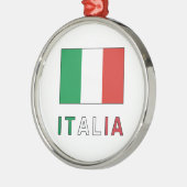 Italienische Flagge und Wort Silbernes Ornament (Links)