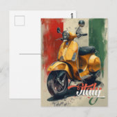Italienische Flagge Vespa Scooter Postkarte (Vorne/Hinten)