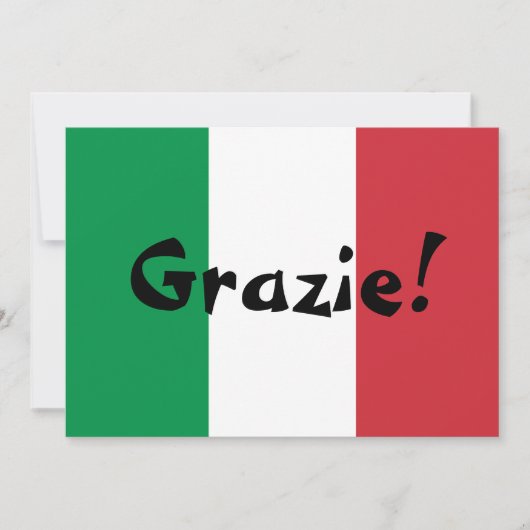 Italienische Flagge Vielen Dank Dankeskarte (Vorderseite)
