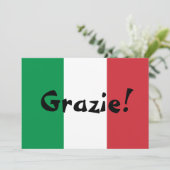 Italienische Flagge Vielen Dank Dankeskarte (Stehend Vorderseite)