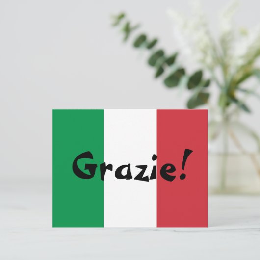 Italienische Flagge Vielen Dank Postkarte (Stehend Vorderseite)