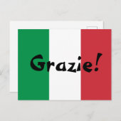 Italienische Flagge Vielen Dank Postkarte (Vorne/Hinten)