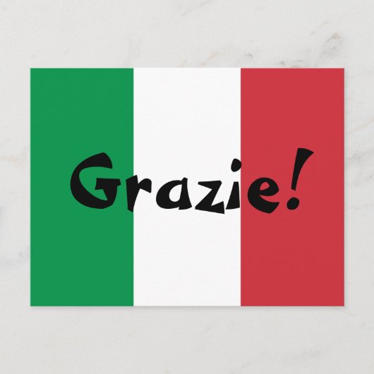 Italienische Flagge Vielen Dank Postkarte (Vorderseite)