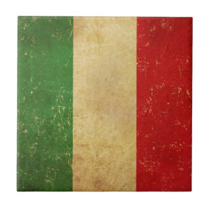 Italienische Flagge Vintage-Grunge-Design Keramikf Fliese