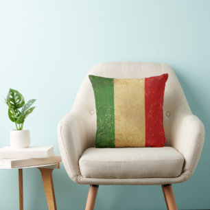 Italienische Flagge Vintage Grunge Design Kissen