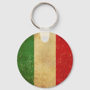 Italienische Flagge Vintage Grunge Schlüsselanhäng Schlüsselanhänger