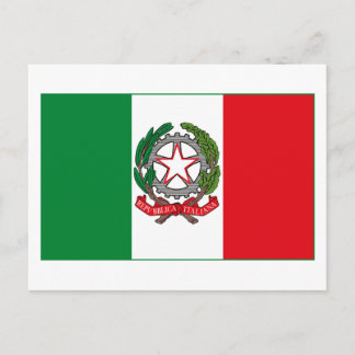 Italienische Flagge w COA (light) Postkarte