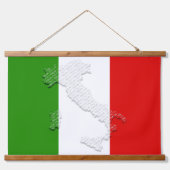 Italienische Flagge Wandteppich Mit Holzrahmen (Vorderseite)