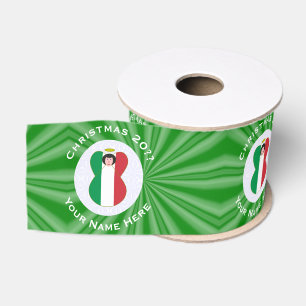 Italienische Flagge Weihnachtsengel Personalisiere Ripsband