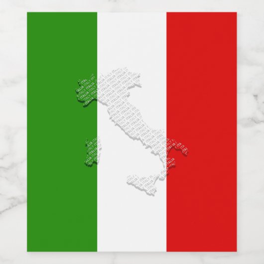 Italienische Flagge Weinetikett (Einzelnes Label)
