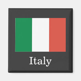 Italienische Flagge, weißer Text, Magnet