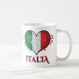 Italienische Flagge Wirbles Herz Kaffeetasse