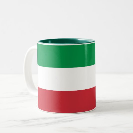 Italienische Flagge Zweifarbige Tasse (Vorderseite Links)