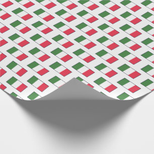 Italienische Flaggen auf Weiß wiederholt Geschenkpapier