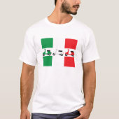Italienische Flaggen-Farben u. Roller in Grünem/im T-Shirt (Vorderseite)