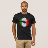 Italienische Flaggen-Lippen T-Shirt (Vorne ganz)