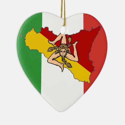 Italienische Flaggen-Sizilien-Verzierung Keramikornament (Rechts)