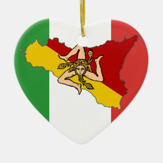 Italienische Flaggen-Sizilien-Verzierung Keramikornament