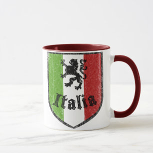 Italienische Flaggen-Vintage Kaffee-Tasse Tasse