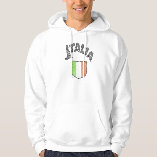 Italienische Flaggen-Vintages mit Kapuze Hoodie (Vorderseite)