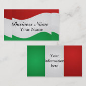 Italienische Flaggen-Visitenkarte Visitenkarte (Vorne/Hinten)