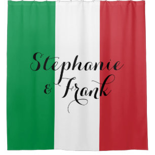 Italienische Flaggenfarben Hochzeit Duschvorhang