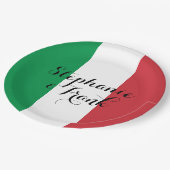 Italienische Flaggenfarben Hochzeit Pappteller (Schrägansicht)