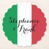 Italienische Flaggenfarben Hochzeit Untersetzer (Vorderseite)